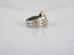Silpada Sterling Silver CZ Hematite Quartz Wine Flight Ring Size 5