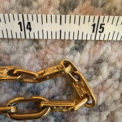 Vintage Celine Paris Heavy Gold Tone Triomphe Blazon Open Link Chain Necklace