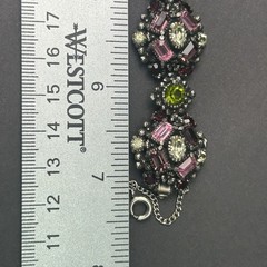 RARE Hollycraft 1954 Dimensional Cluster Rhinestone Gold Tone Vtg Bracelet