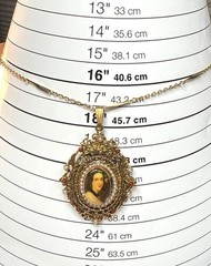 Vintage ART Arthur Pepper Cameo Portrait Pendant Necklace Gold Tone Ornate