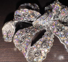Fabulous Bow shaped Vintage Rhinestone Brooch Heavy Approx 3.5 Inches ?Marked