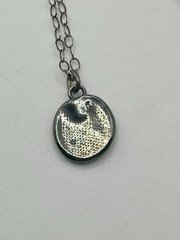Vintage Silver Tone Cape Cod Nautical Anchor Faux Wax Seal Pendant Necklace 18”