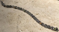 🌝✨STACKABLE Vintage STERLING SILVER MULTI Color GEMSTONE 💎 MARCASITE Bracelet✨