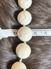 Vintage White Howlite Bead Necklace 31 in Continuous Hand Knotted 12mm