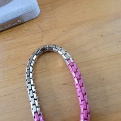Vintage 80s Color Block Drape Bracelet Lot Pink Purple Yellow Silver Tone
