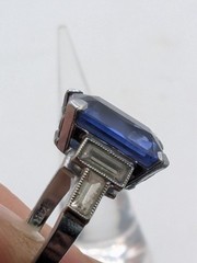 Antique Art Deco 14k 5 Ct Tanzanite/ Diamond Ring Size 5