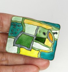 Very RARE Gorgeous Vintage David-Andersen Four Seasons Enamel Brooch “Summer”