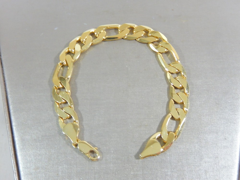 VINTAGE HEAVY THICK 12.5mm CUBAN CURB LINK 9″ STATEMENT BRACELET