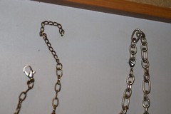 Vintage to now lot of 2 glass plastic metal charm necklaces
