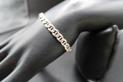 Vtg Sterling Silver Mariner or Anchor Link Bracelet 925 6.5″ Beautiful