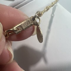 Vintage Estate HOBE Signed Gold Tone & White Beaded ANIMAL ONIX 28” Unique