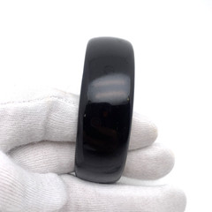 Vintage 21 mm Wide BAKELITE 7-7/8″ Bangle Bracelet Shiny Black TESTED