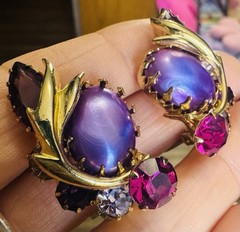 ALICE CAVINESS Brooch Earrings Set Unsigned Vintage Jewelry Verified