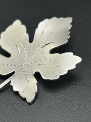 Silver Tone Maple Leaf Brooch