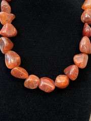 Vintage Red Carnelian Agate Nugget Necklace 18″ Chunky