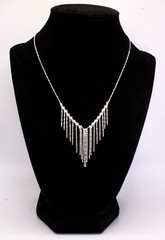 Exquisite Contemporary Sterling Silver Drop Waterfall Necklace Earrings Set