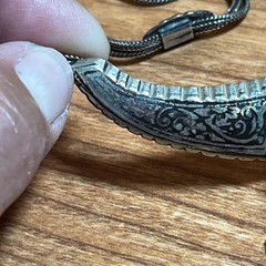 Vintage Antique 800 Silver Lapis 18 In Necklace with Inset Stone