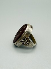 Ancient Greek Mythology Hermes Mercury Intaglio Carnelian Sterling Silver Ring
