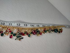 Lunch at the Ritz Christmas Tree Wreath Candy Cane Red Green Gold Blue Necklace