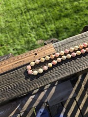 Vintage Lucite Marbled Pastel Necklace Beaded Spring Easter Pink Cream Blue