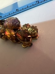 Juliana Delizza Elster Topaz AB Glass Rhinestone Gold Tone Bracelet *FOR REPAIR