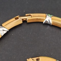 Vintage Bicolor Set Collar Bracelet Heavy Deco X-Design Link Classic Timeless