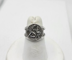 Designer Vintage Shube’s Dakota West Sterling Silver Cherub Angel Ring Size 5