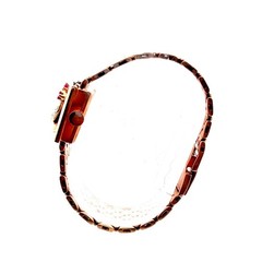 1940s Nastix 14 Karat Rose Gold Ruby and Diamond Covered Watch Bracelet