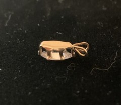 14k Solid Yellow Gold Marquise CZ Pendant 1.25 Ct. Tw. Vintage
