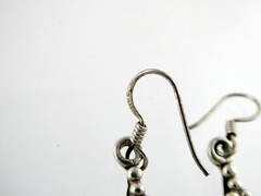 Sterling Silver Square Cut Quartz Dangling Earrings 925 4.4g 1.25 Inches Length