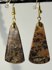 Cheetah Agate Gold French Wire Earrings lightweight!