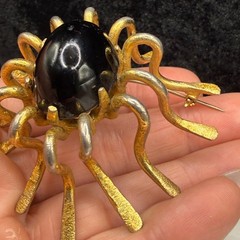 Vintage Insect Brooch Abstract LARGE Gold Tone READ