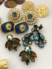Vintage Jewelry Lot Signed Earrings Panetta Trifari Blanca Anne Klein GAS Bijoux