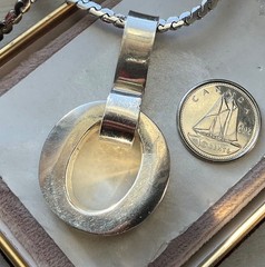 Vintage STERLING PENDANT Modern Contemporary Oval Design 925 MEXICO