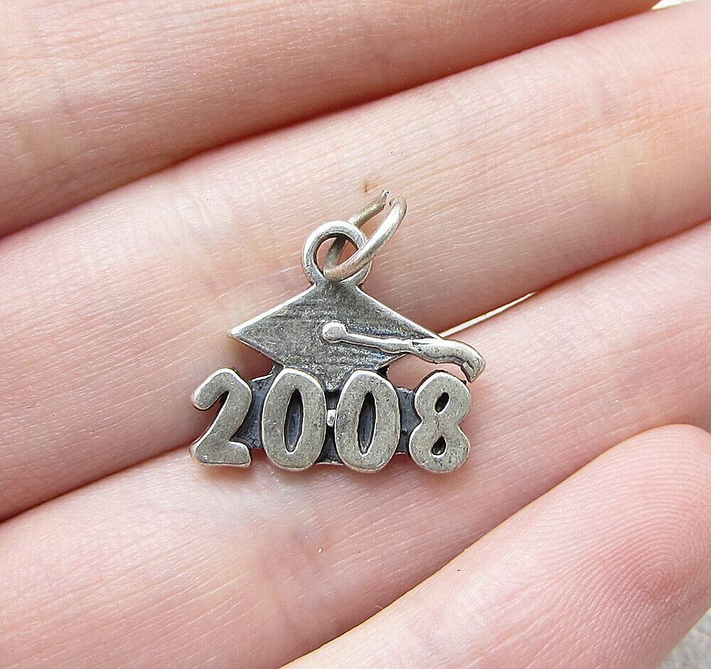 925 Sterling Silver 2008 Graduation Charm Pendant PT1038