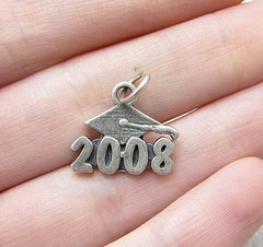 925 Sterling Silver 2008 Graduation Charm Pendant PT1038