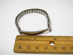 Vintage Womens ID Bracelet Expandable Stretch Band Silver Tone Engravable USA