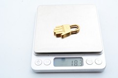 HERMES Rare 2002 “Annee de la Main” Hand Padlock Charm Lock Used Auth 4072