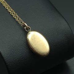 Vintage 12K GF W.C. Co Engraved Oval Photo Locket 17″ Necklace