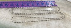 Metallic Oval Textured Beaded Necklace Vintage Silver Tone Opera 54 in