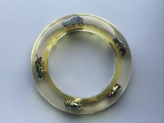 Clear Soft Yellow Vtg Beetle Bracelet Translucent Resin,,1960s, NOS(#1)