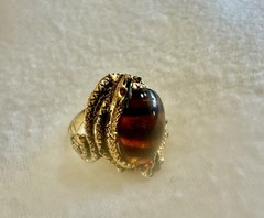 Vintage ART Signed Double Snake Poison Ring 8.5 Adjustable