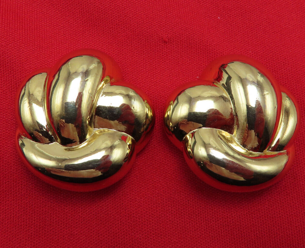 F.O. Fernando Originals Earrings Vintage Gold 1.25 in Nuggets Statement 178f