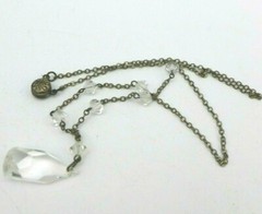 Vintage Crystal Necklace Snap Closure 15″ Silver Plated Estate