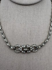 Vintage Art Deco Choker Style Clear Rhinestones- See Description