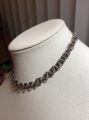 24. Vintage MEXICO 925 Sterling Silver Rolo chain link Short Necklace 14″, 45g