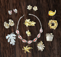 Thanksgiving Fall Autumn Jewelry Lot All Vintage Some Signed