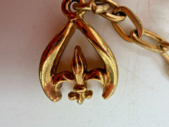 Vintage Necklace Fan Rhinestone Spray Pendant Vendome? Goldtone 15 in PJ