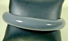 Lot of 4 Bangle Bracelets Wood-like Lacquered Painted 2 Gray 1 Brown 1 Multi EUC