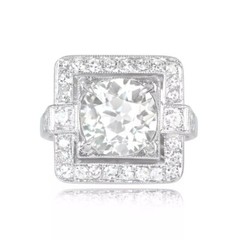 Vintage Art Deco 3.00Ct Round Cut Lab Created Diamond 925 Silver Engagement Ring